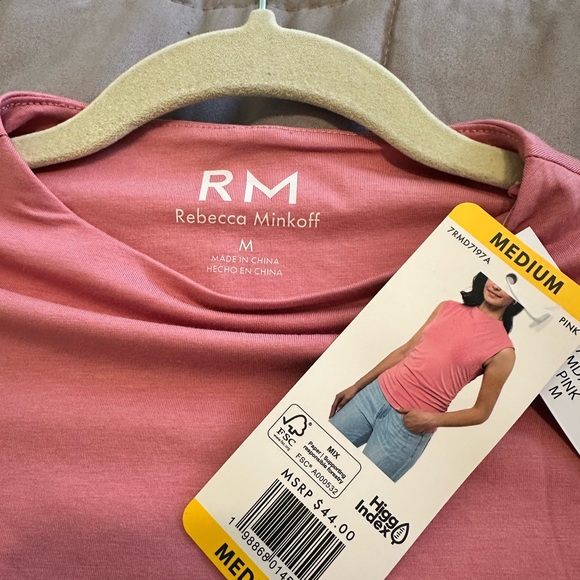 NWT! Rebecca Minkoff Dusty Rose Athletic Tank Too. Size Med. - Picture 5 of 5